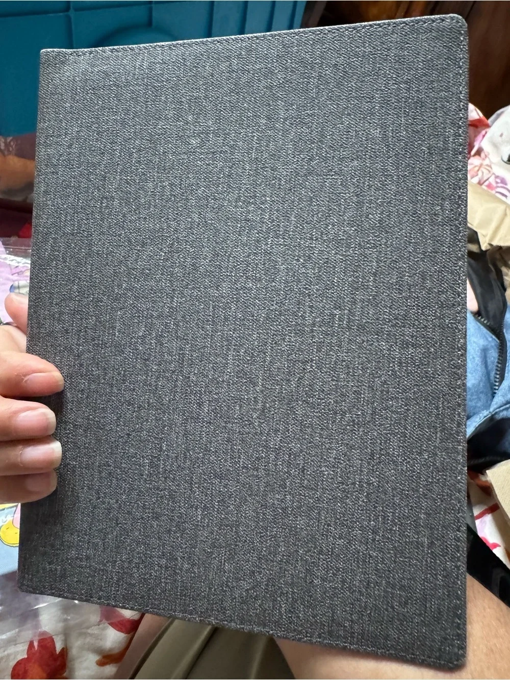 Gray Fabric Folio Tablet Cover - Slim Protective Case